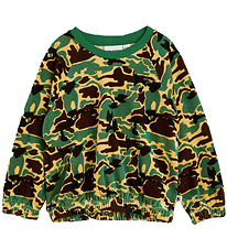 Mini Rodini Bluse - Velour - Camo - Grn