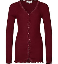 Rosemunde Cardigan - Silke/Bomuld - Cabernet m. Blonder