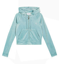 Juicy Couture Cardigan - Cropped - Madison - Velour - Blue Surf Juicy Couture Cardigan - Cropped - Madison - Velour - Blue Surf