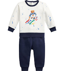 Polo Ralph Lauren Sweatst - Navy/Hvid m. Bamse