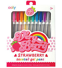 Ooly Kuglepenne m. Jordbærduft - 12 stk - Very Berry