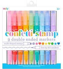 Ooly Dobbeltsidet Tuscher - 9 stk - Confetti Stamp