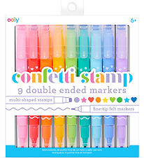 Ooly Dobbeltsidede Tuscher - 9 stk - Confetti Stamp