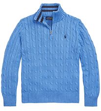 Polo Ralph Lauren Bluse - Strik - Summer Blue m. Lynls