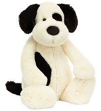 Jellycat Bamse - Bashful Black & Cream Puppy - Stor
