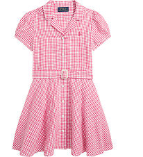 Polo Ralph Lauren Kjole - Gingham - Hr - Pink/Hvidternet