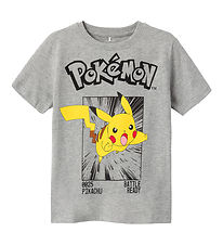 Name It T-shirt - NkmNoisi Pokemon - Noos - Grey Melange