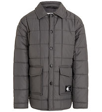 Calvin Klein Termojakke - Quilted Badge - Mrkegr