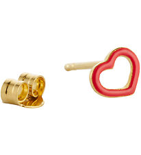 Design Letters rering - 1 stk - Rd Hjerte - Gold