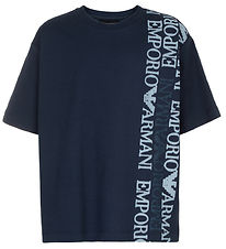 Emporio Armani T-shirt - Black Iris m. Print