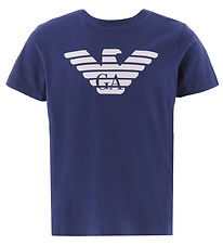 Emporio Armani T-shirt - Bl/Hvid m. Logo