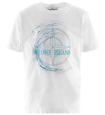 Stone Island T-shirt - Hvid m. Grøn