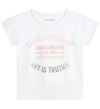 Zadig & Voltaire T-shirt - Amber - Hvid m. Rosa