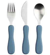 Sebra Bestik - Silikone/Rustfrit Stl - Fanto - Nordic Blue