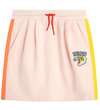 Kenzo Sweatnederdel - Veiled Pink m. Orange/Gul