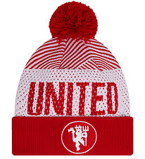 New Era Hue m. Kvast - Strik - Manchester United - Rød/Hvid