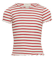 Minimalisma T-shirt - Blomst - Silke/Bomuld - Poppy Stripes
