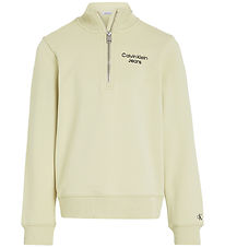 Calvin Klein Sweatshirt - Terry Half-Zip - Green Haze