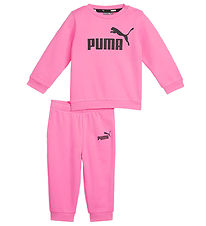 Puma Sweatsæt - Minicats ESS Crew Jogger - Fast Pink