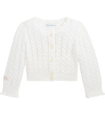 Polo Ralph Lauren Cardigan - Cropped - Strik - Deckwash White