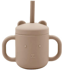 Petit Monkey Kop m. Sugerør - Silikone - 175 cm - Taupe