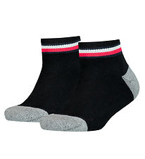 Tommy Hilfiger Strømper - 2-pak - Sort m. Grå