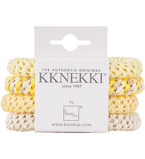 Kknekki Hårelastikker - 4-pak - Gul/Creme