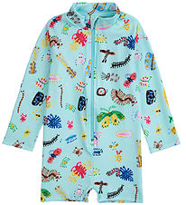 Bobo Choses Badeheldragt - UV50+ - Funny Insects - Aqua Blue