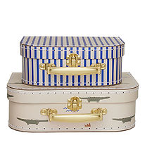 OYOY Kuffertsæt - 2 Stk. - Crocodile & Stripe - Beige