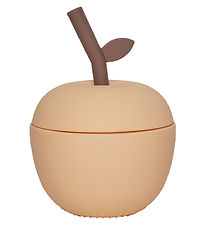 OYOY Kop m. Sugerør - Æble - Silikone - Peach