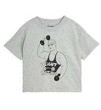 Mini Rodini T-shirt - Weight Lifting - Grå