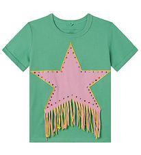 Stella McCartney Kids T-shirt - Grøn/Rosa m. Similisten/Frynser