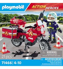 Playmobil Action Heroes - Fire Motorcycle & Oil Spill Incident -
