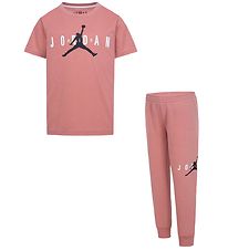 Jordan Sæt - Sweatpants/T-Shirt - Sustainable - Red Stardust