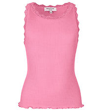 Rosemunde Top - Silke/Bomuld - Dolly Pink m. Blonder