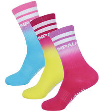 Impala Strmper - Stripe Sock - 3-pak - Bl/Gul/Pink