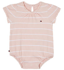 Tommy Hilfiger Body k/ - Rib - Whimsy Pink/White Stripe