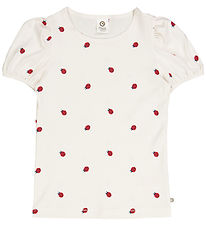 Msli T-shirt - Ladybird Puff - Balsam Cream/Apple Red