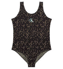 Calvin Klein Badedragt - Leopard Olive Aop