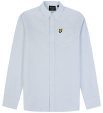 Lyle & Scott Skjorte - Oxford - Lysebl/Hvid