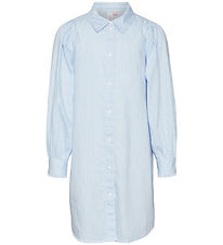 Vero Moda Girl Skjortekjole - VmPinny - Bright White/Vista blue