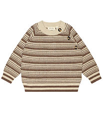 Petit Piao Bluse - Strik - Light Nordic - Off White/Brown Melang