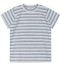 Hust and Claire T-shirt - HCArthur - Blue Fog Melange m. Striber