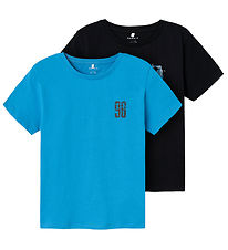 Name It T-shirt - NkmHerra - 2 pak - Swedish Blue/Black