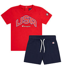 Champion Shortssæt - T-shirt/Shorts - True Red
