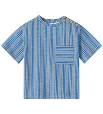 Fliink T-shirt - Miro - Cloud Dancer/Mazerine Blue Stripe