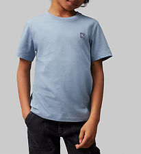 Calvin Klein T-shirt - Monogram Mini Badge - Faded Denim