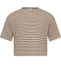 Sofie Schnoor T-shirt - Rib - Viskose - Feluca - Beige Striped