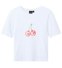 LMTD T-shirt - NlfFerry - Bright White/Coral Print
