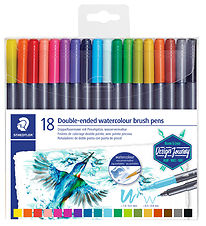 Staedtler Tuscher - 18 stk. - Double-ended Watercolour Brush Pen